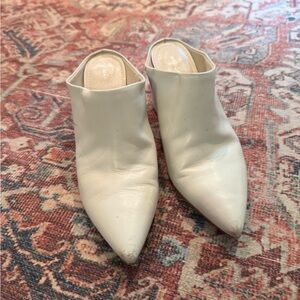 Marc Fisher White Mules. Size 7